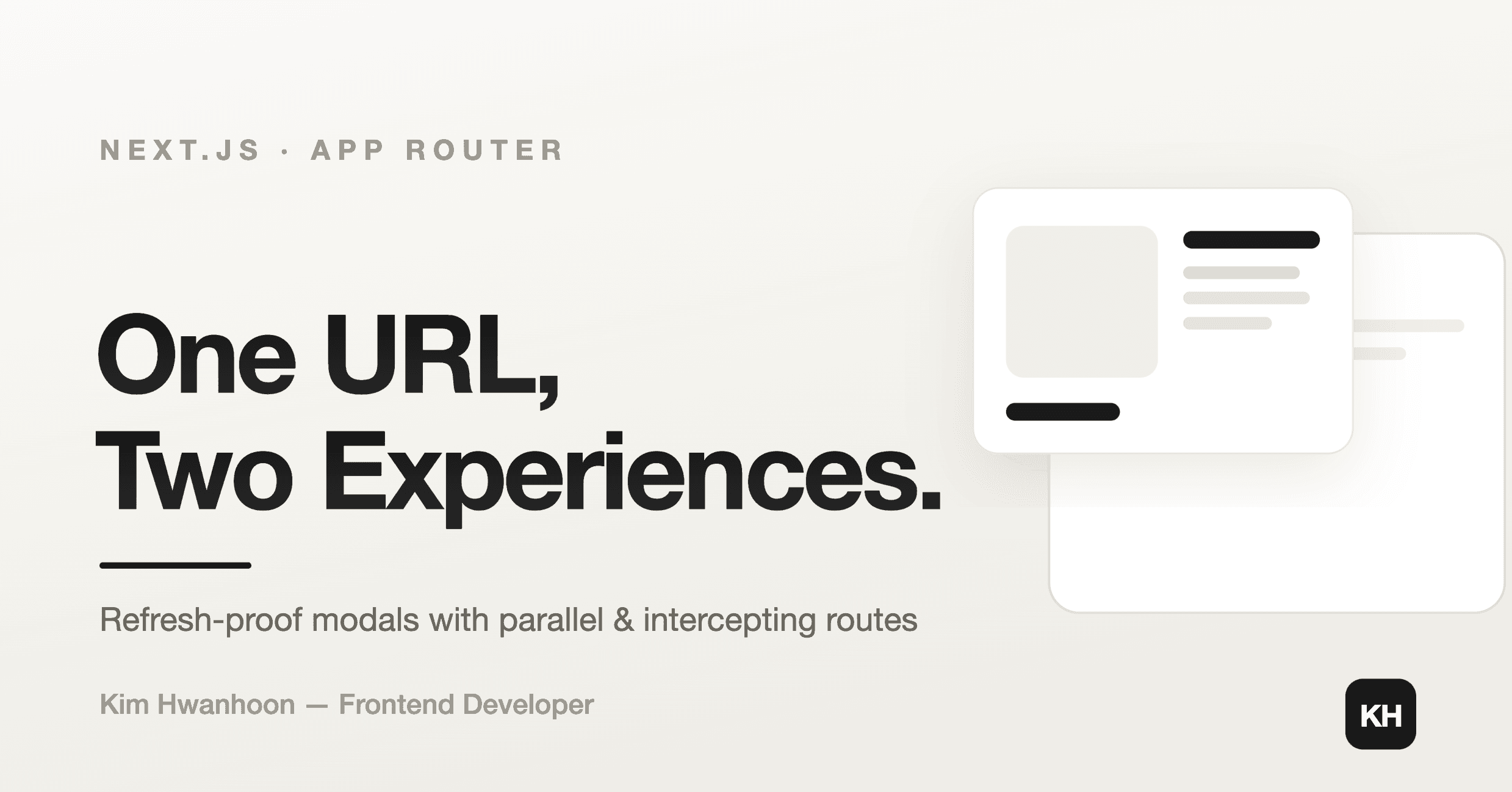 One URL, Two Experiences: Modals That Survive a Refresh with Next.js Intercepting Routes